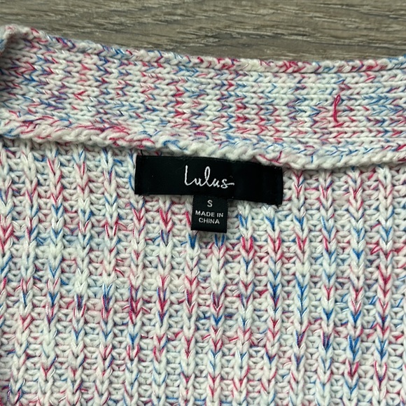 LULU’S White Multi Bright & Cozy Chunky Knit Button Up Cardigan Sweater - Picture 12 of 15